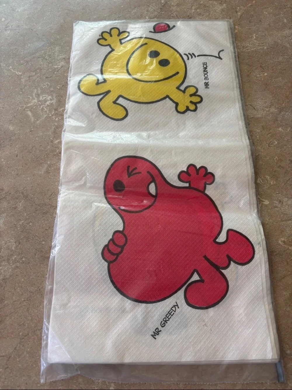 Vintage Deeko Paper Mr. Men Table Cover 35x35